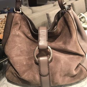 Michael Kors Quincy Large Suede and Leather purse